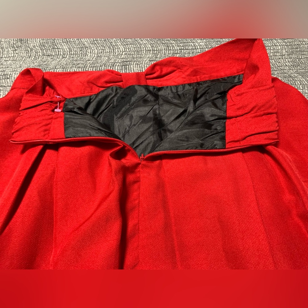 Red MIDI Women’s Lined Skirt - Picture 5 of 14